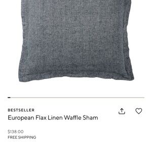 Belgium Flax Linen Quilted Euro Shams (set of 2)